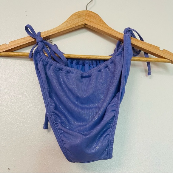 NWT Wild Fable Purple Sparkly FairyCore Tied High Leg Bikini Bottoms Medium - Picture 5 of 8
